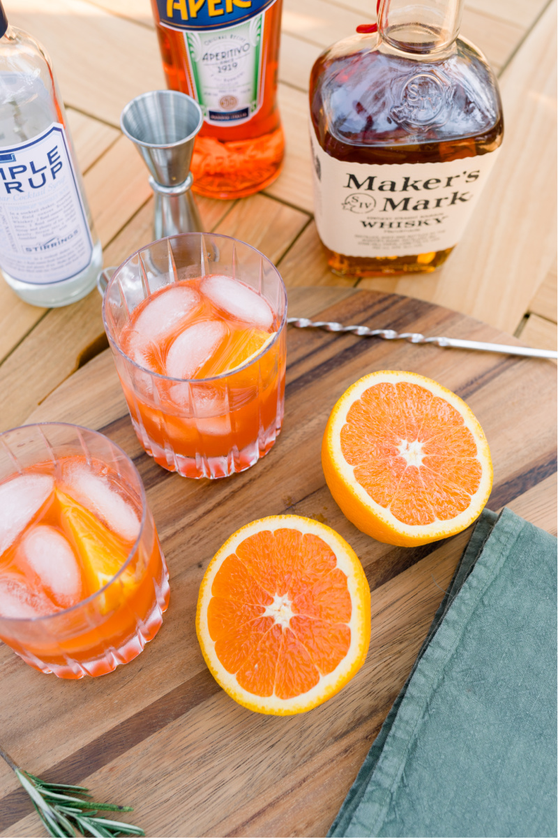 Bourbon Spritz and oranges