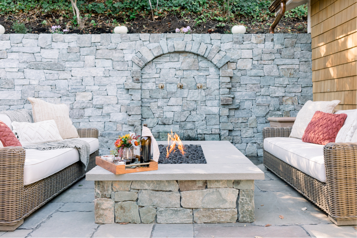 Patio Fire Pit and Sofas