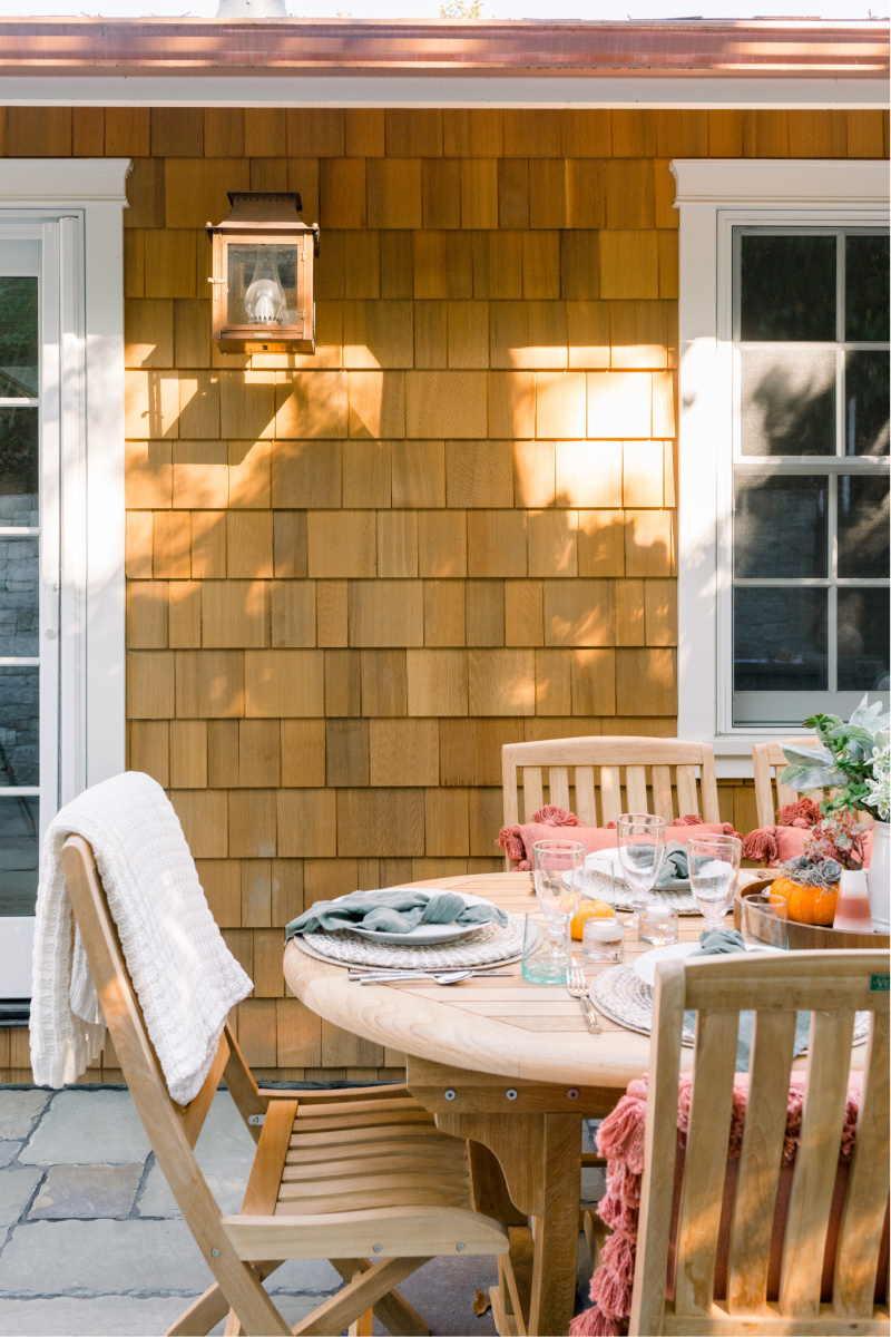 Fall table setting outdoors