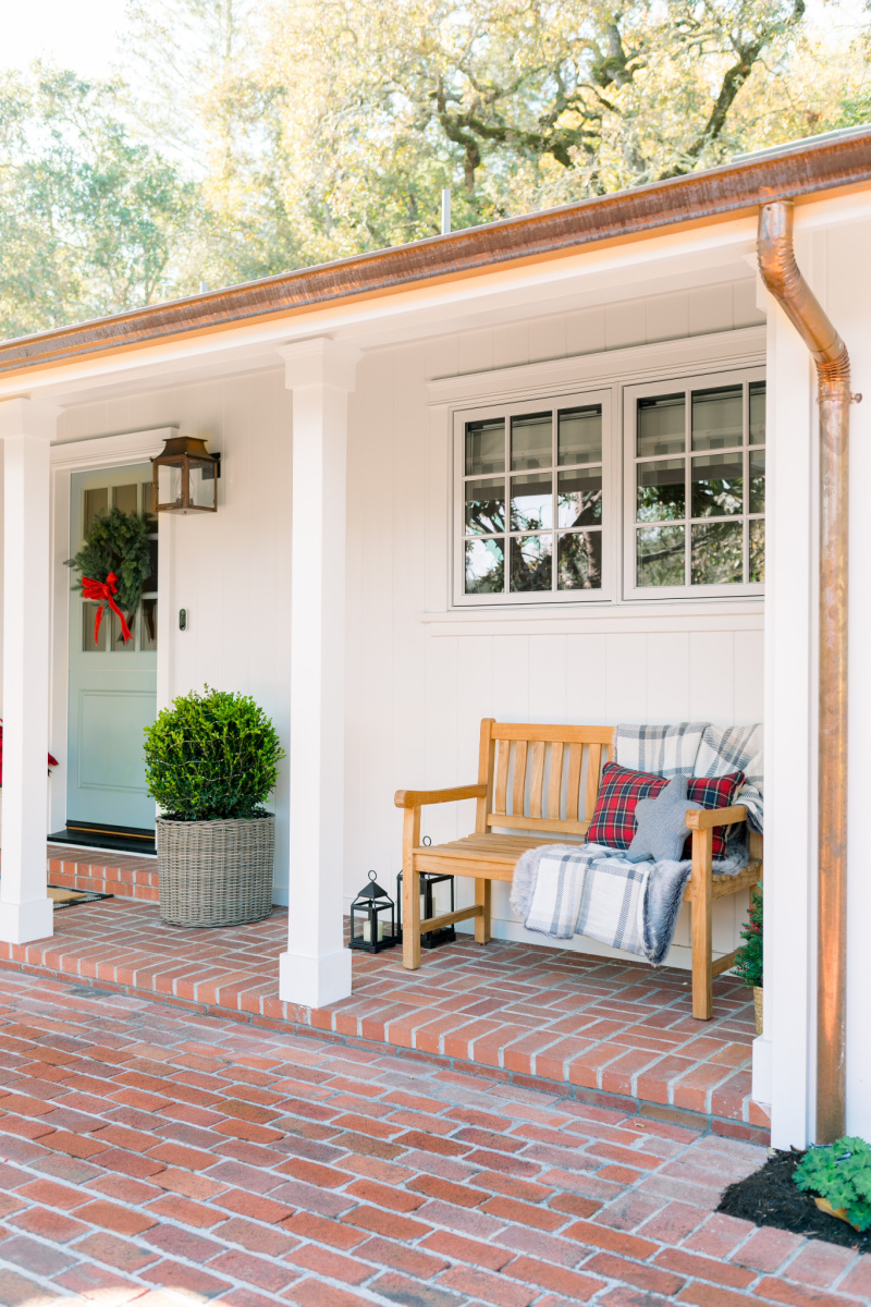 Front Porch Decorated for Christmas