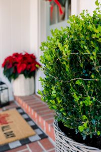 Front Porch Decorated for Christmas