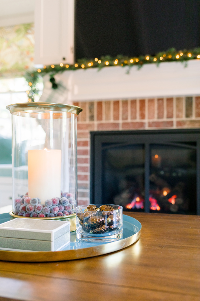 Fireplace and Mantle Decorated for Christmas