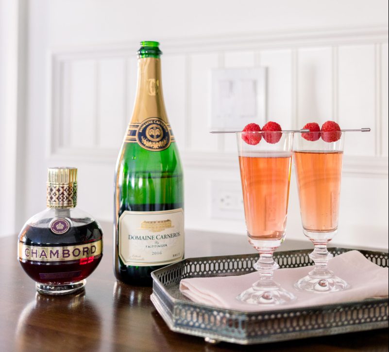 Kir Royale on a tray