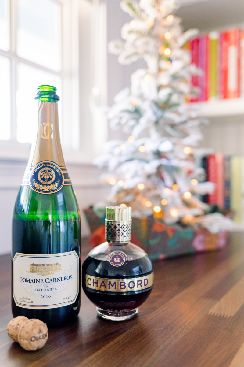 Sparkling Wine and. Kir Royale and Christmas Tree