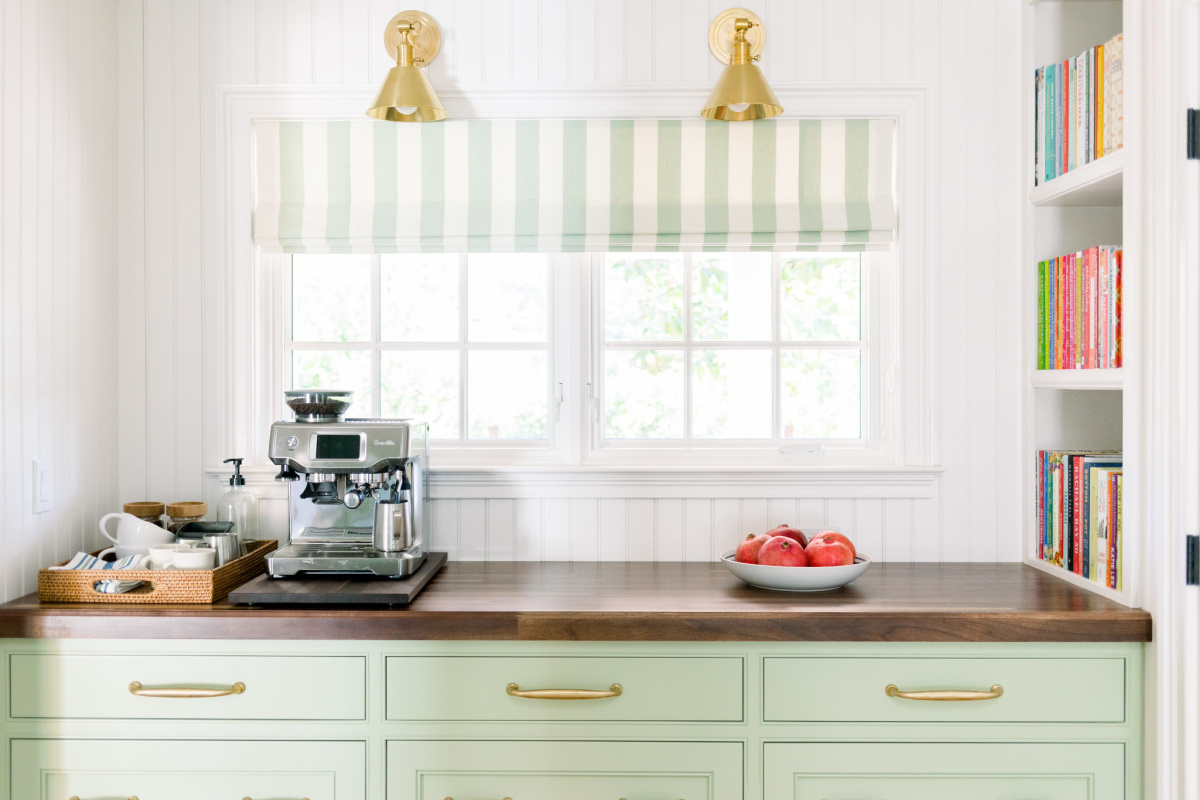 Coffee Station and Roman Shade