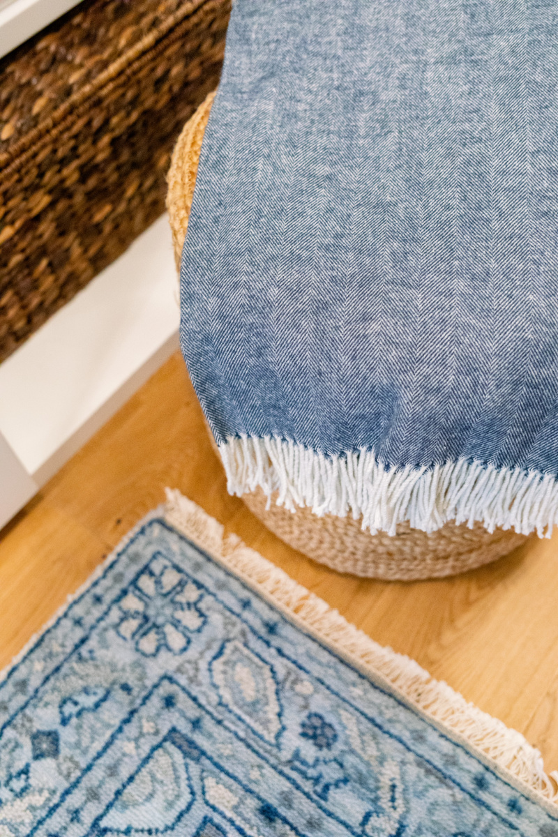 Woven, lidded basket