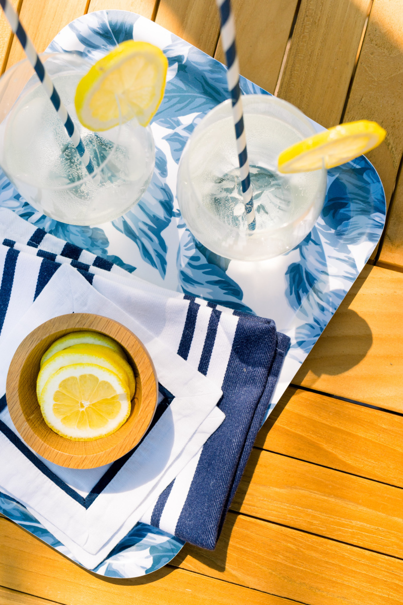 Tray of White Wine Spritzers