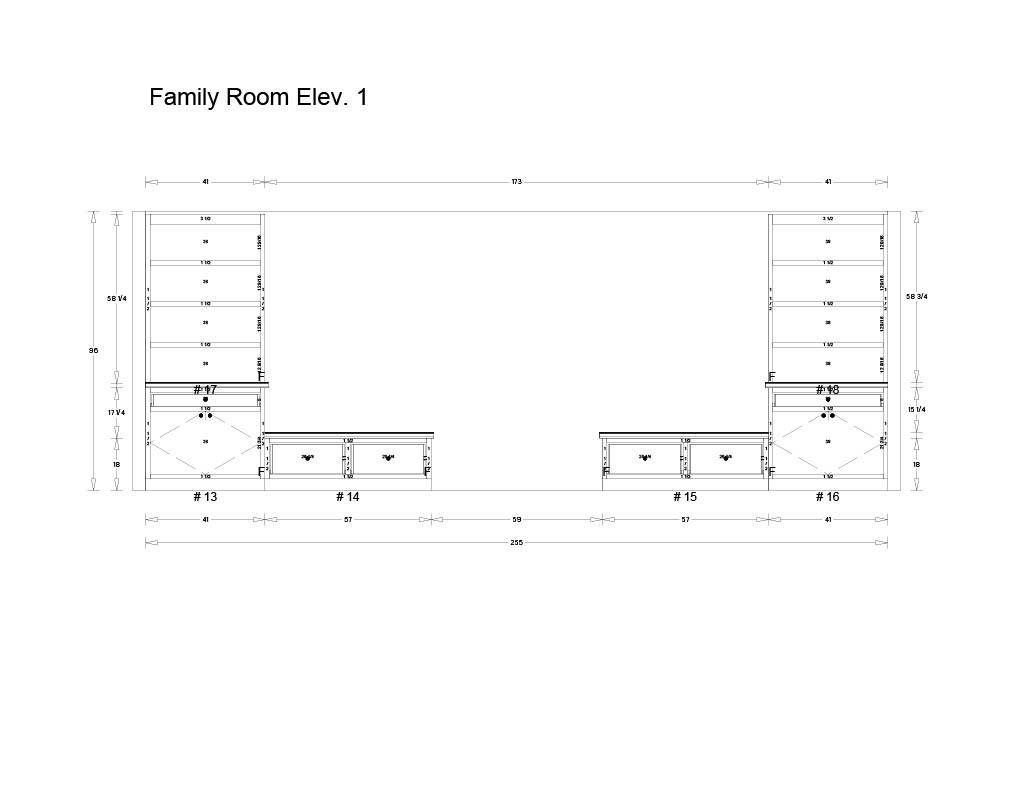 Built In Bookshelf Drawings