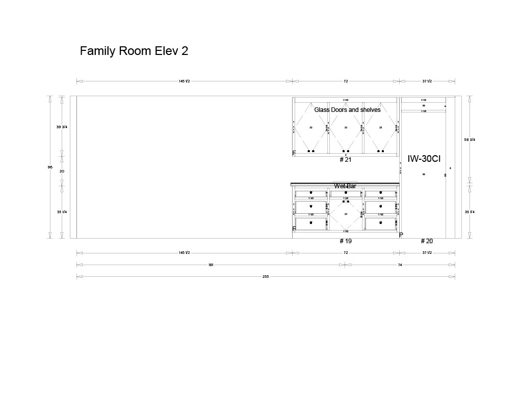 Family room Beverage Bar Cabinet Drawing