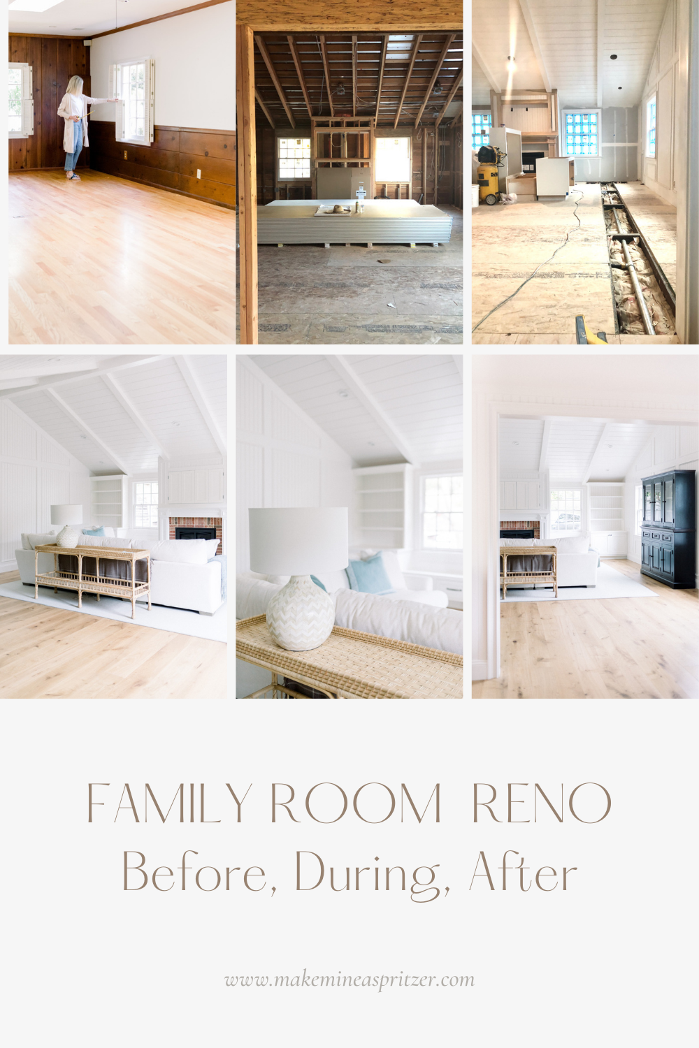 Family Room Renovation Pin Collage