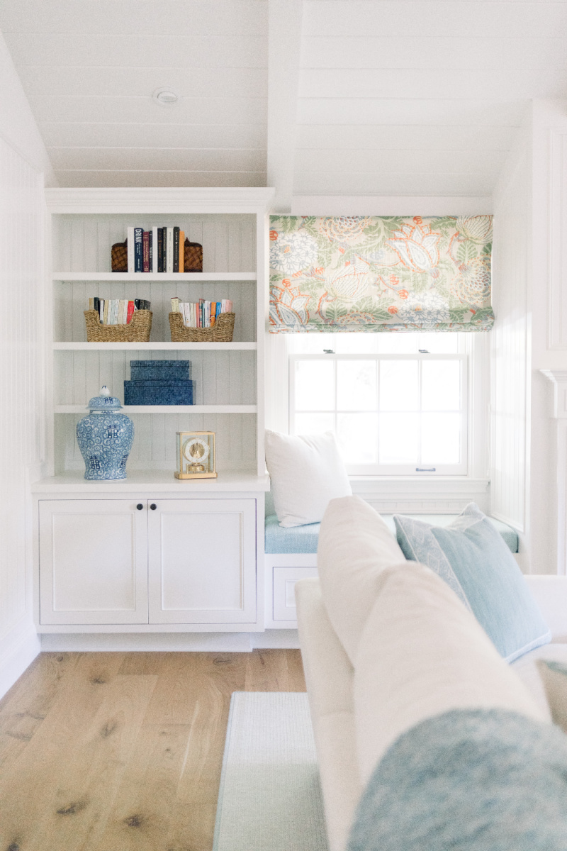 Built in shelves and window seat