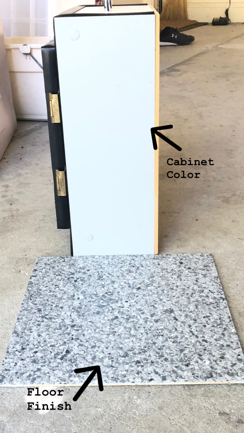 Garage cabinet and floor sample
