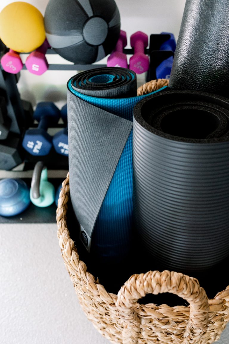 Yoga Mats in Basket