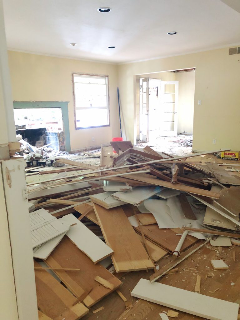 Living room after demo