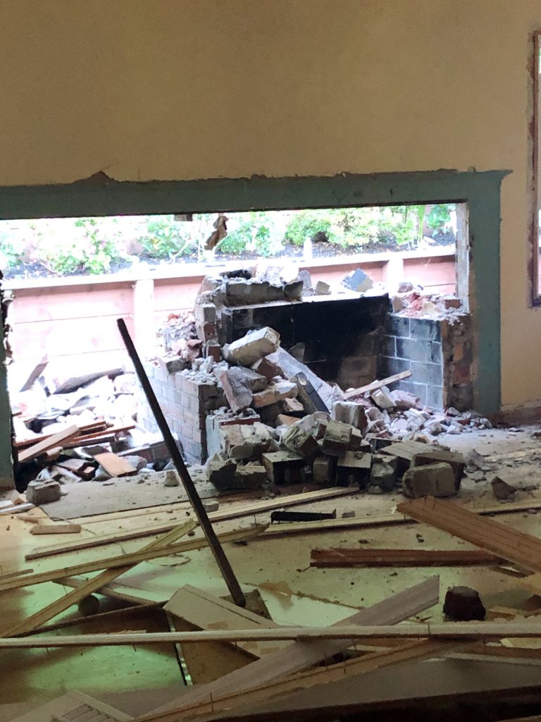 Demolished living room