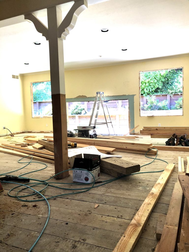 Demolished living room