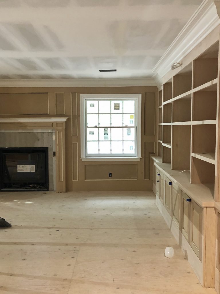 Home library under construction