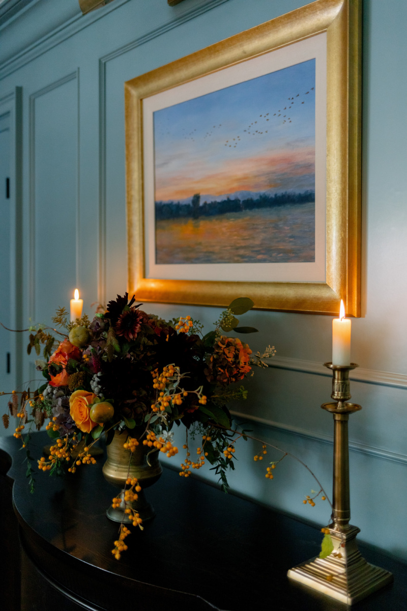 Library flowers and art