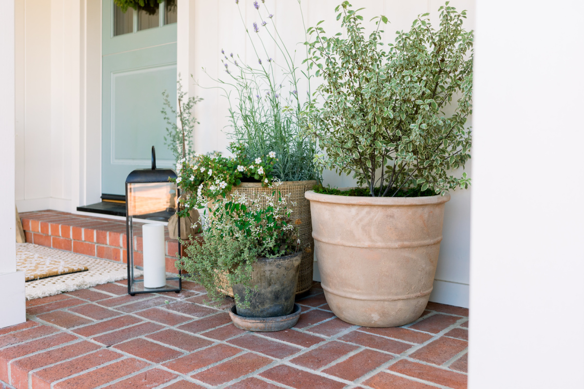 Porch planters and lanterns