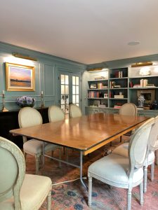 Rented dinner table and chairs