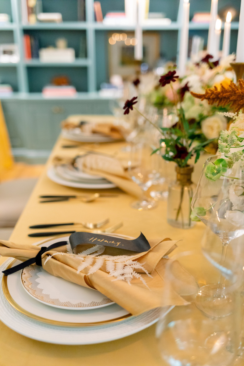 Table setting for engagement party