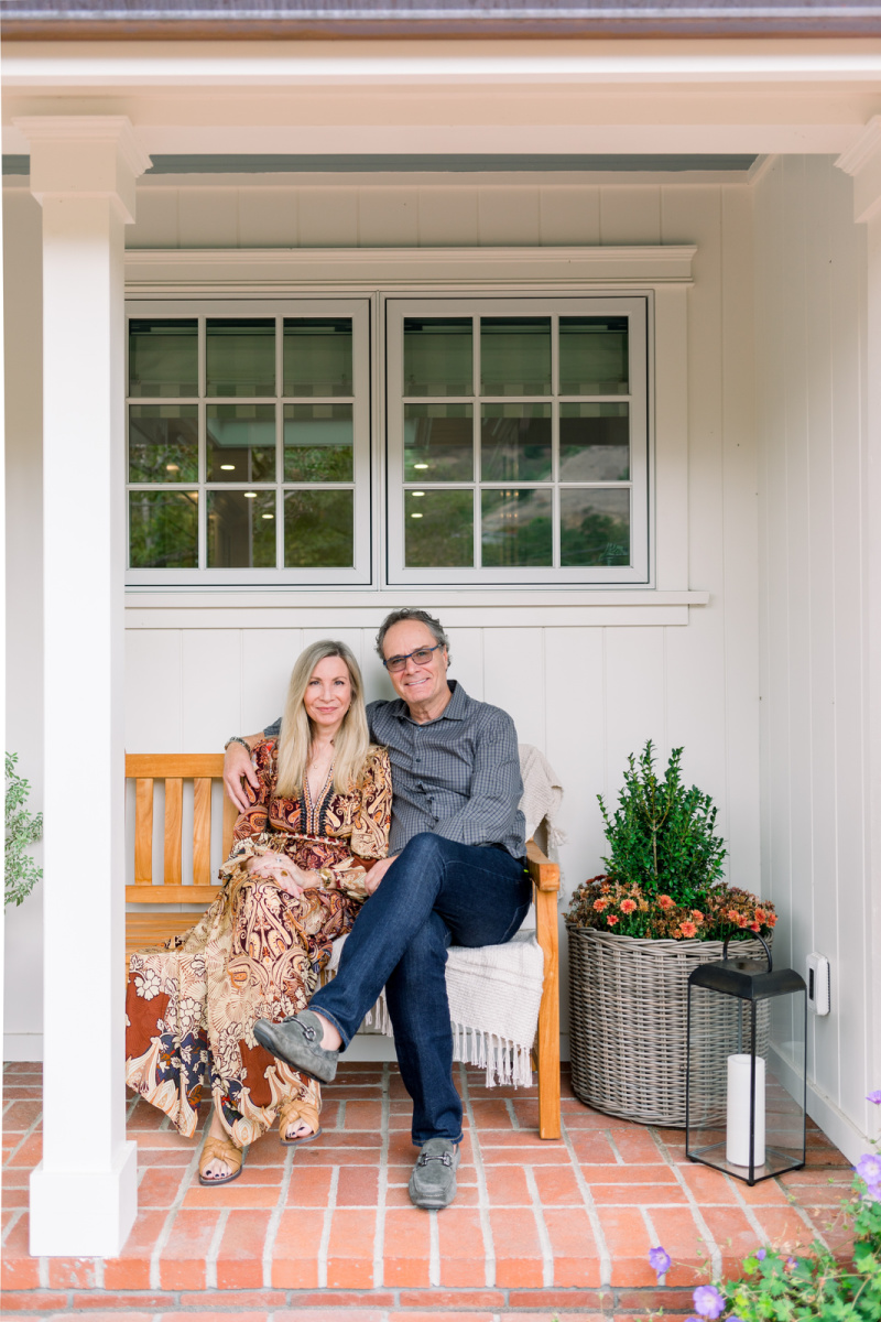 Couple sitting on bench