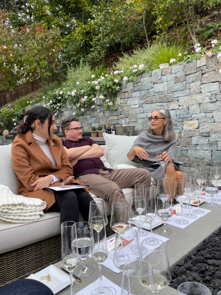 People enjoying outdoor patio