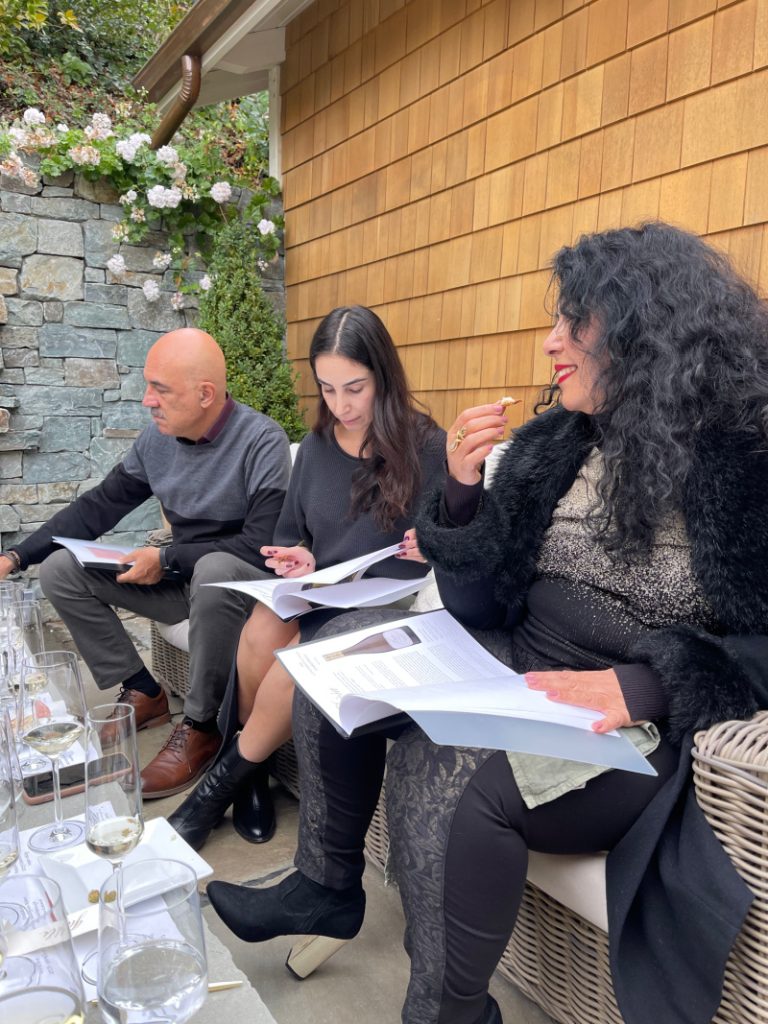 People enjoying patio