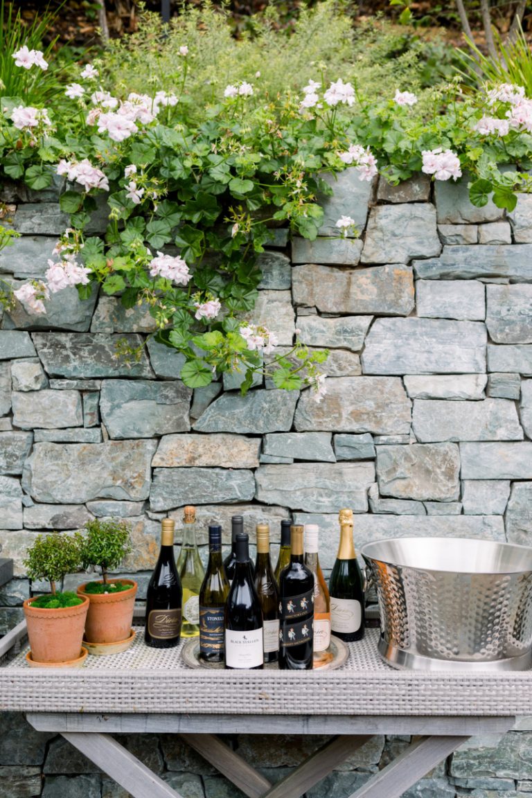Outdoor wine tasting set up
