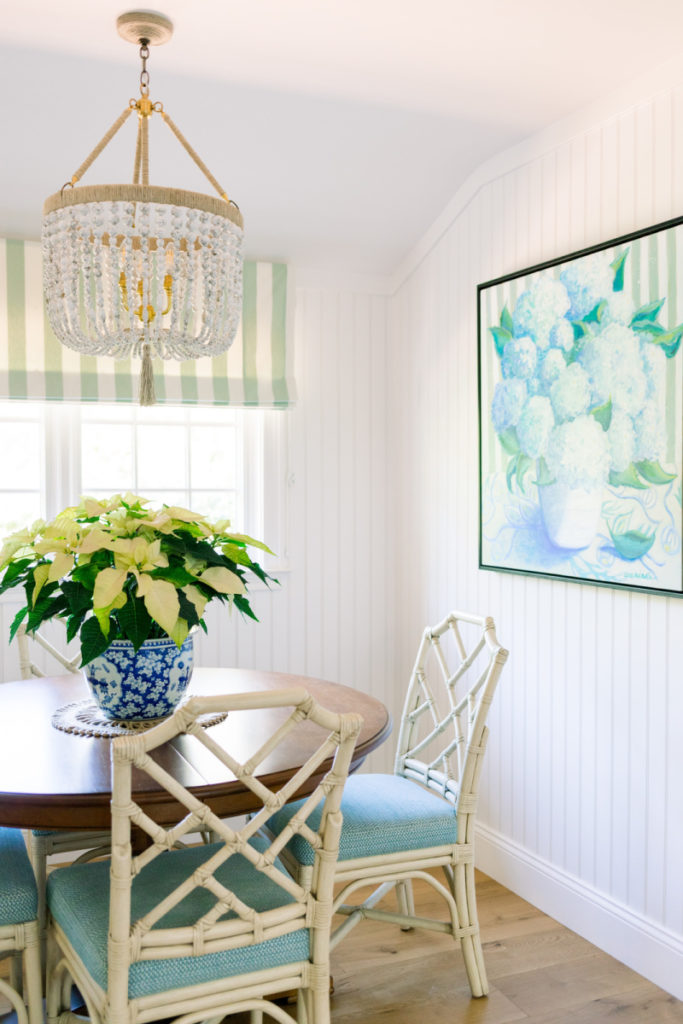 Hydrangea painting in dining room