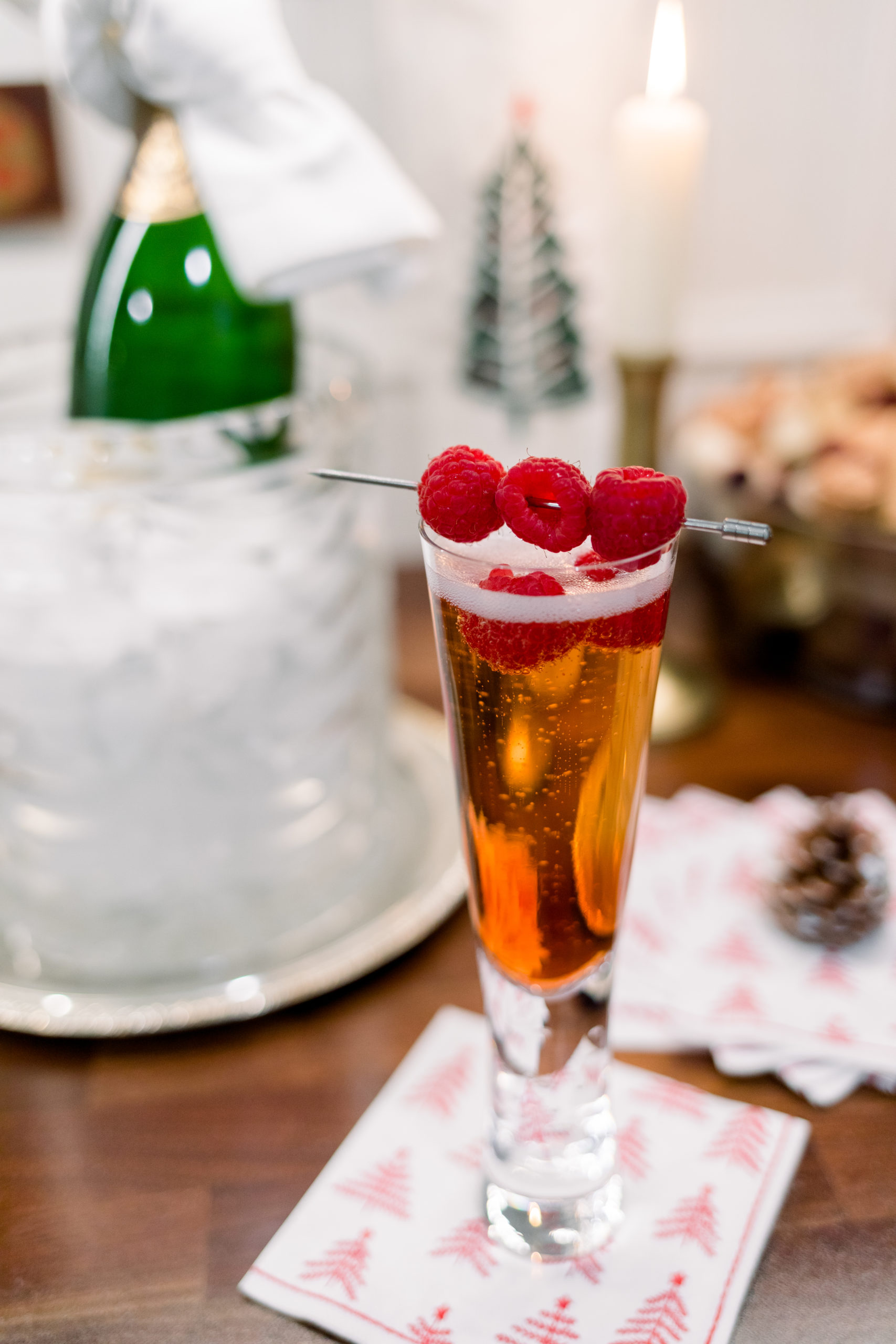 Raspberry Kir Royale Cocktail