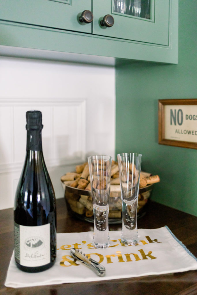 Champagne Bottle on New Year's Eve Towel