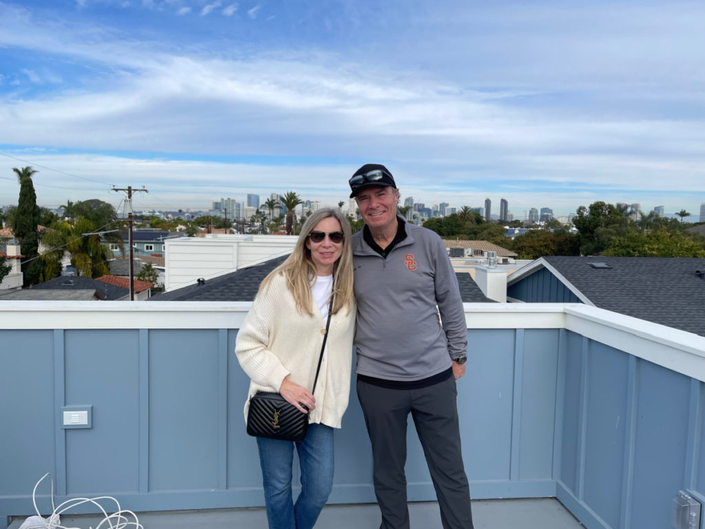 Couple on rooftop deck