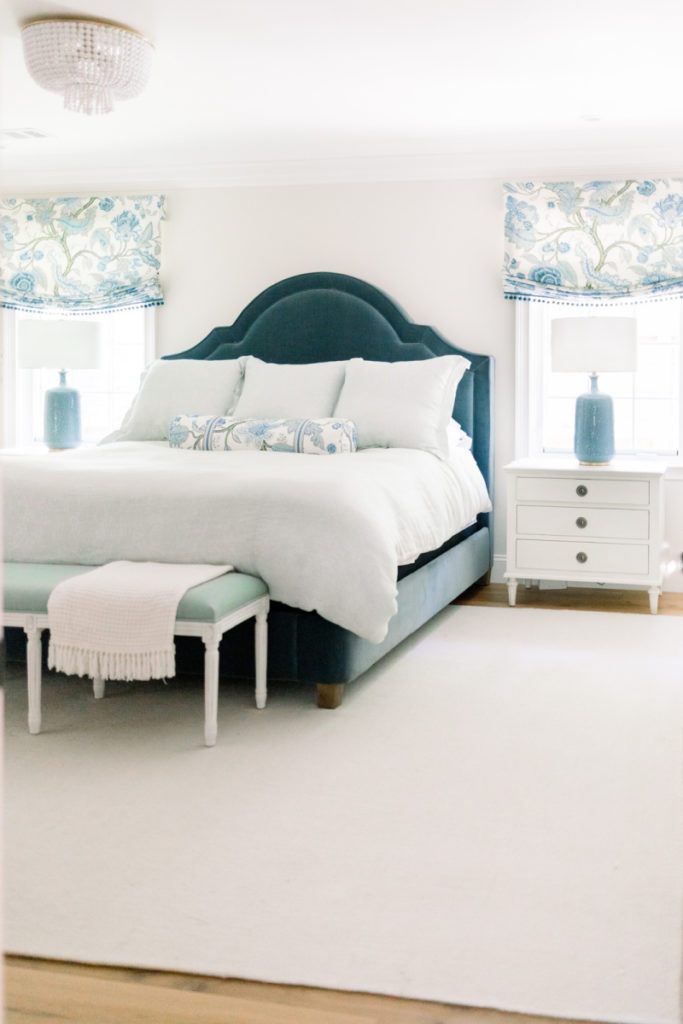 Blue and green main bedroom