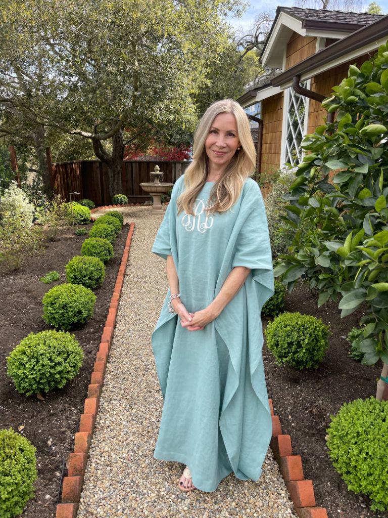 Woman Wearing Caftan in Garden