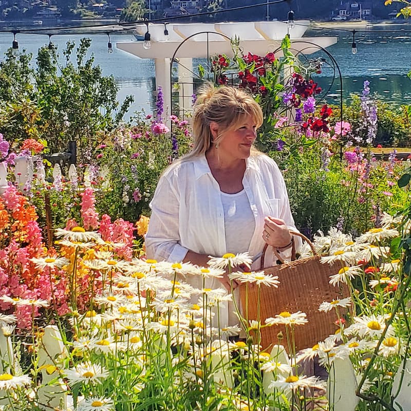 Woman in Coastal Garden 