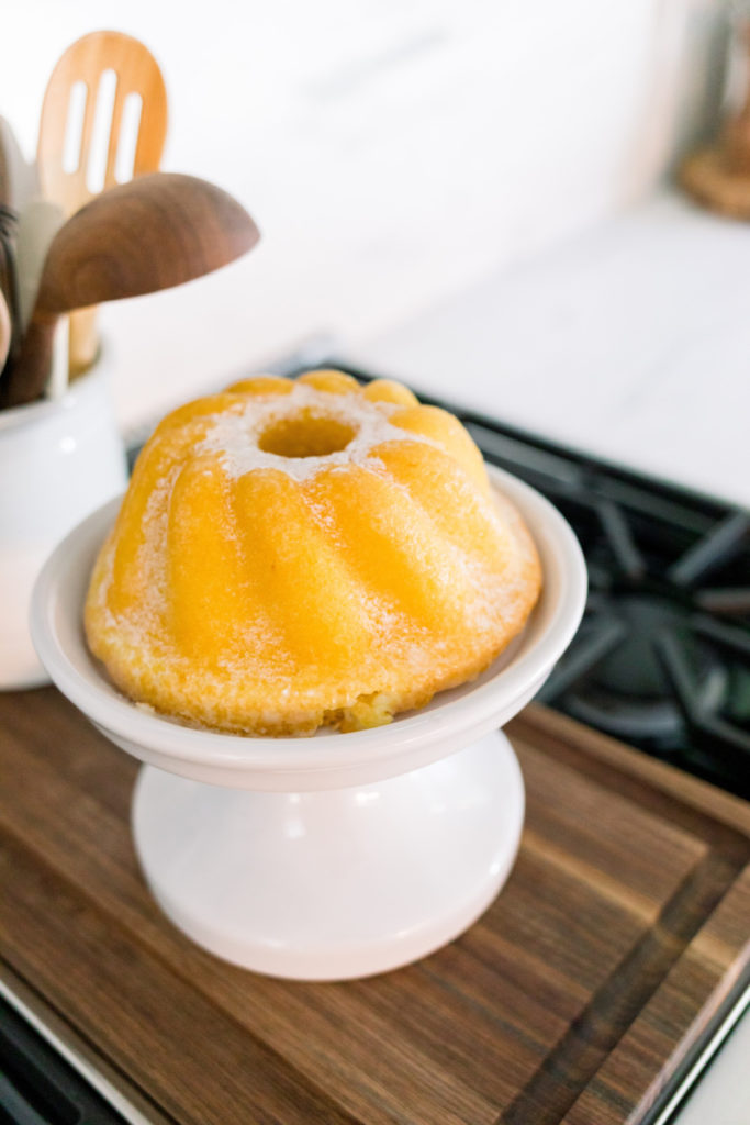 Lemon Bundt Cake on Stand