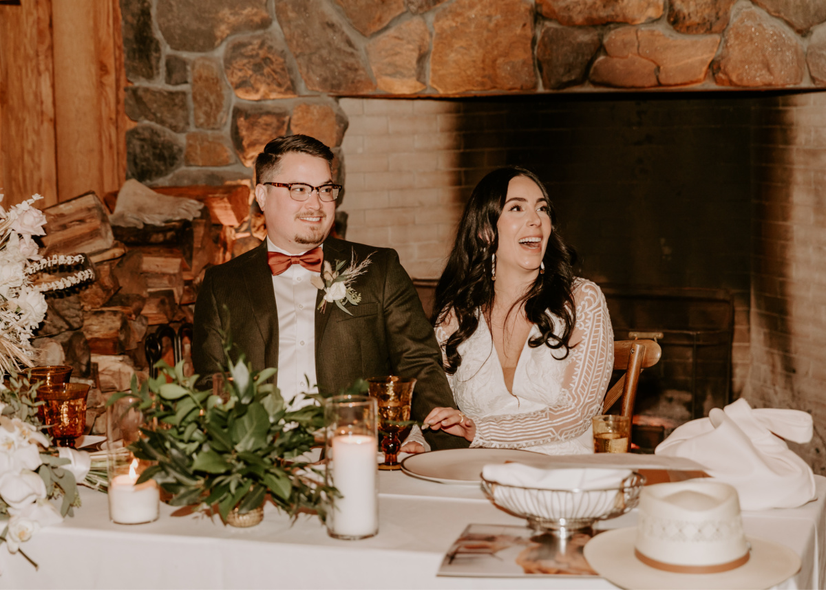 Bride and Groom at reception.
