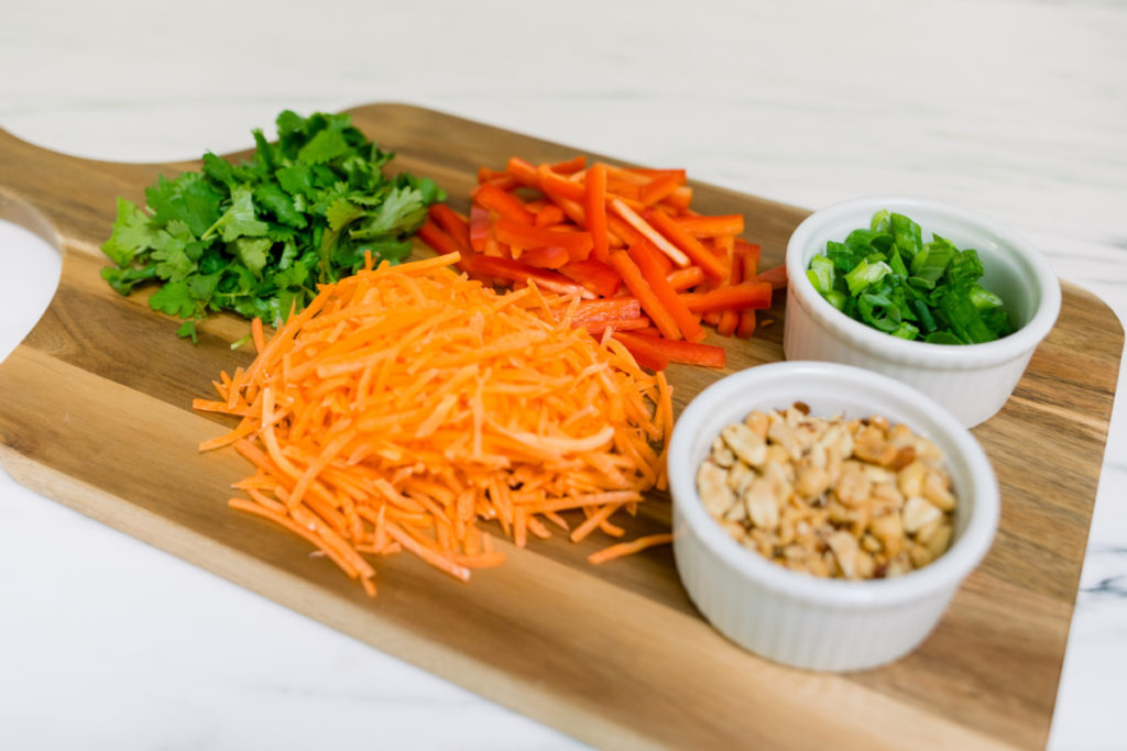 Board of cut veggies