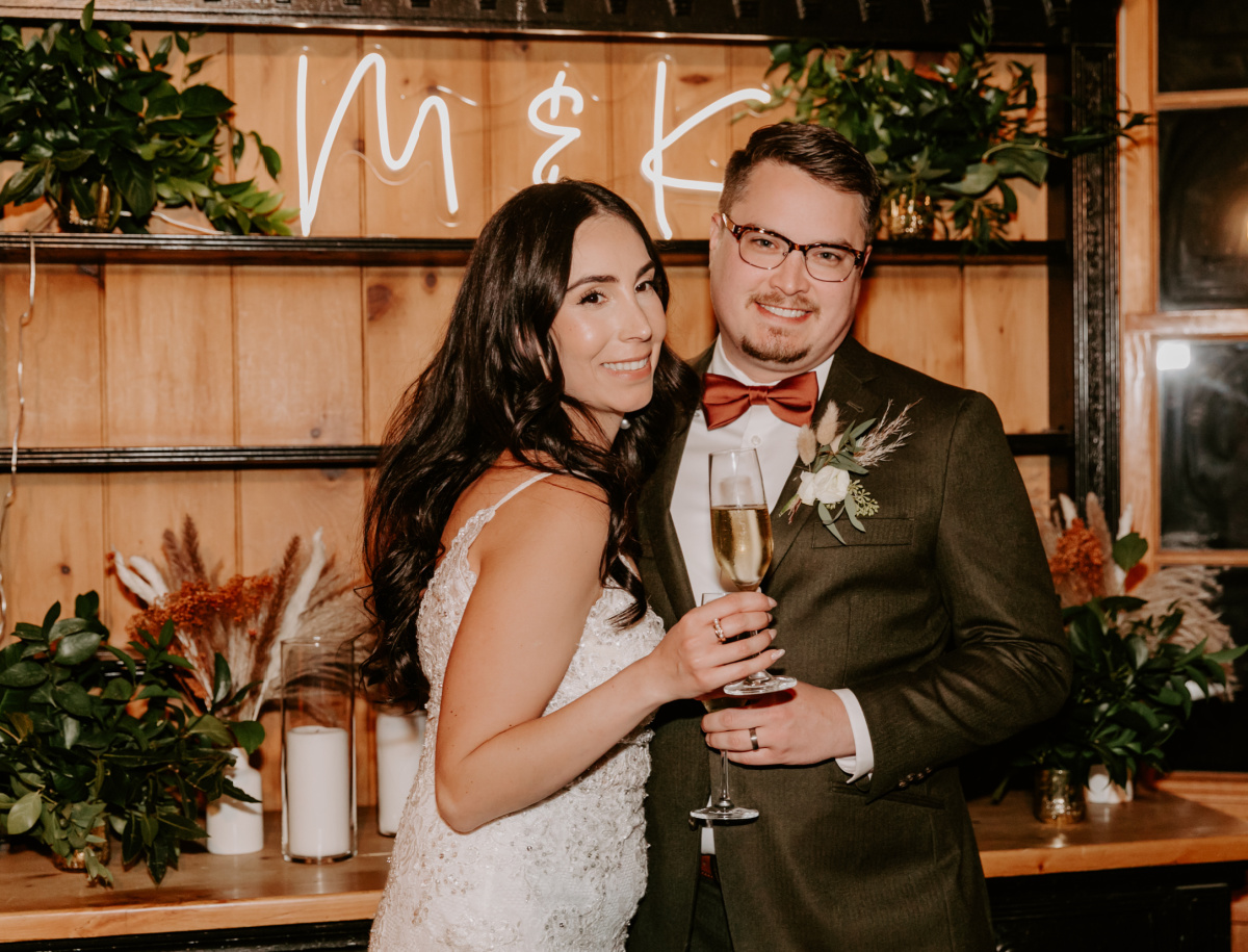 Bride and Groom at Reception