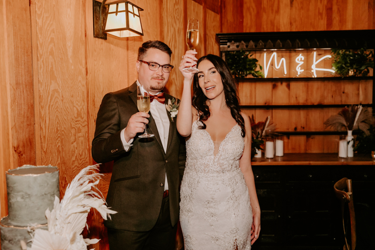 Bride and Groom Cake and toast