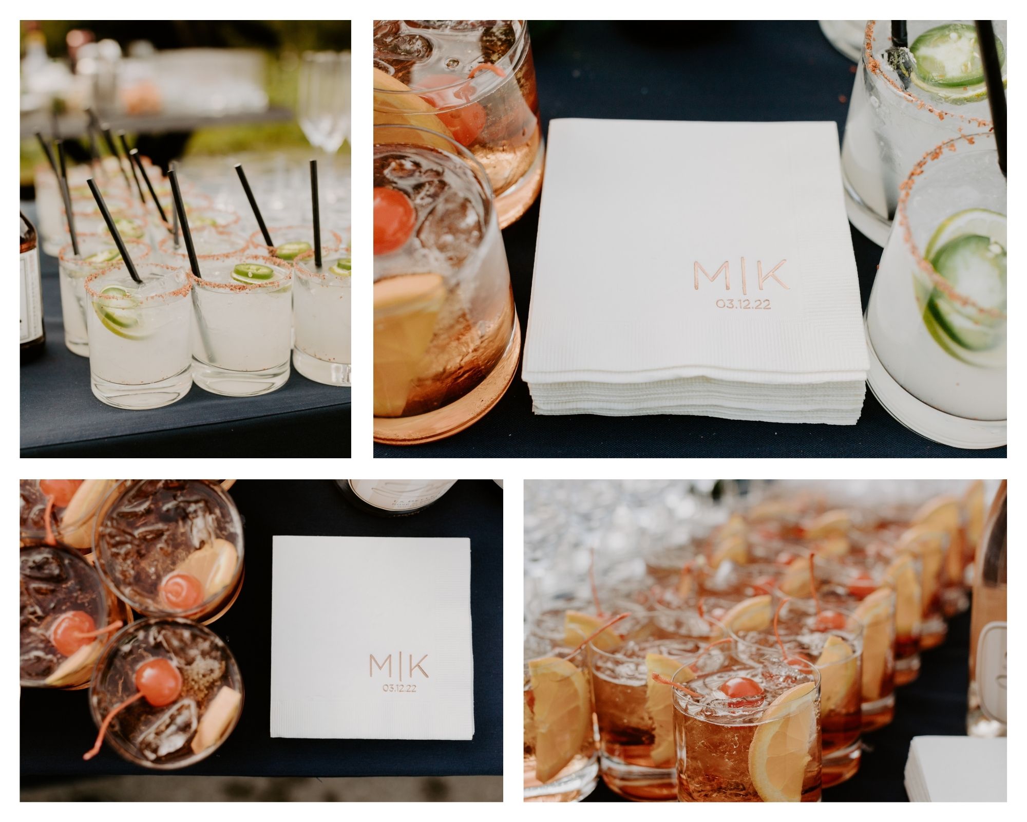 Photo Collage of Wedding Signature Cocktails