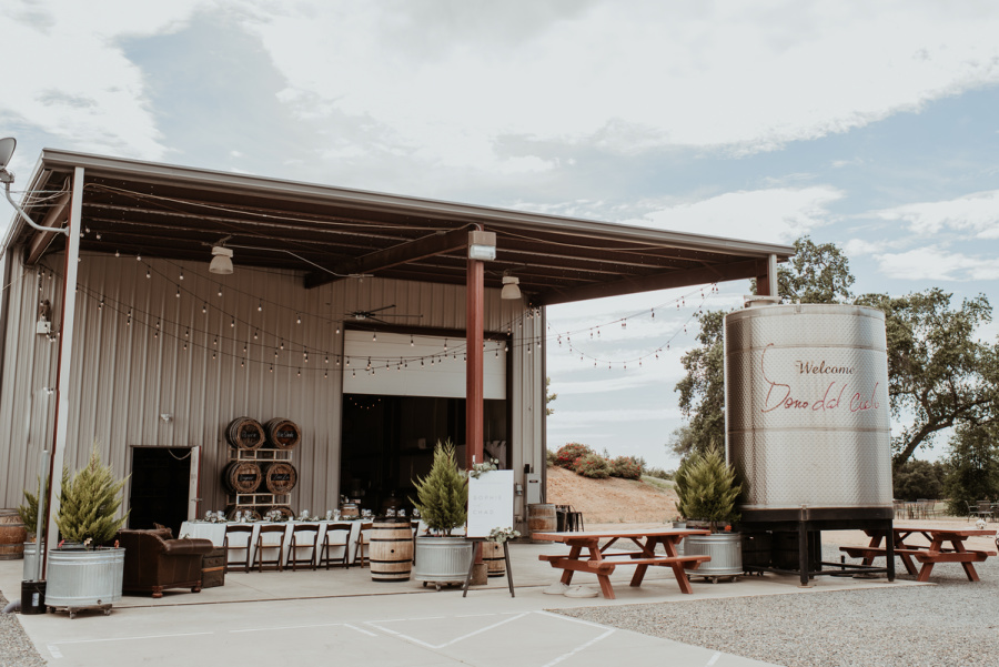 Wedding set up at winery
