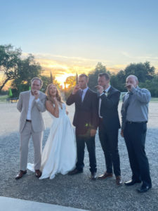 Bride and Family smoking cigars
