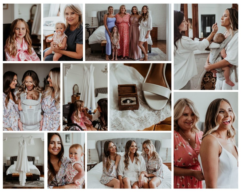 Bride getting ready collage