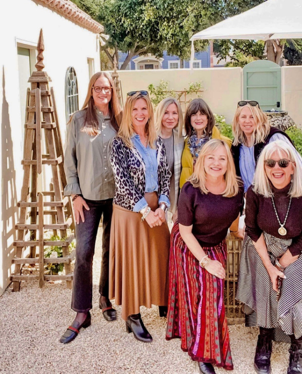 Group of bloggers on patio