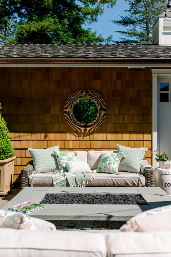 Bloomingville Throw on an outdoor sofa