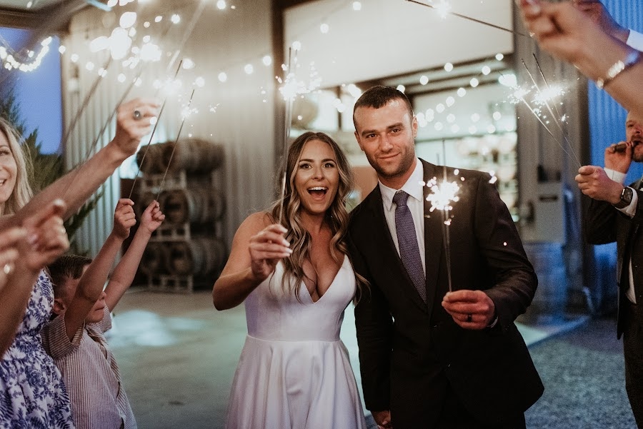 Bride & Groom with Sparklers