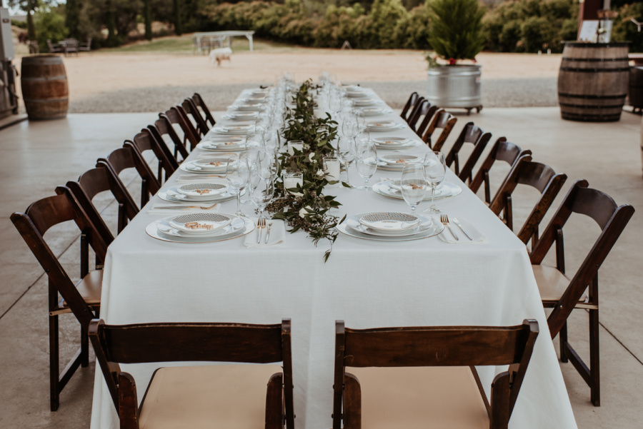 Wedding table set up
