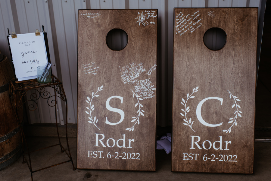 Wedding Guest Book Corn Hole Set